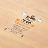 ハロウィーンを楽しんで怖がらせよう アクリル招待状 (レイダウン)