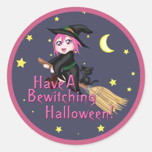 ハロウィーンを楽しんで！ ラウンドシール (正面)