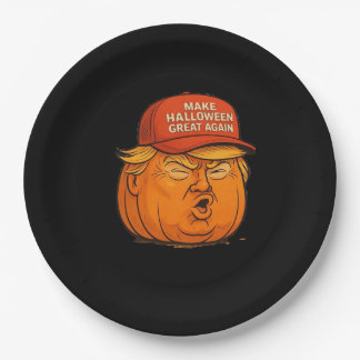 ハロウィーンを素晴らし再び作る – Trumpkinおもしろいスローガン ペーパープレート