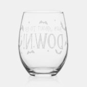 ハロウィーンを過ごそうとしている ステムなしワイングラス (裏面)