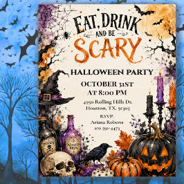 ハロウィーンを食べ、飲んで、怖がらせろ 招待状