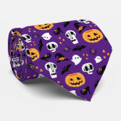 ハロウィーンアイコン:スカル、カボチャ、幽霊たち、こうもり... ネクタイ (ロール)