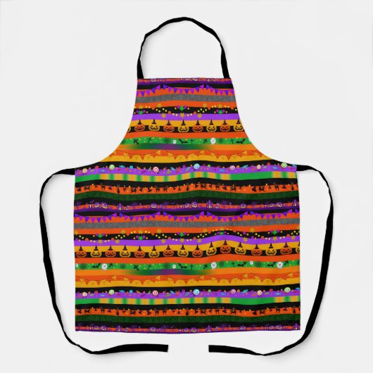 ハロウィーンアイストライプのコン エプロン (正面)