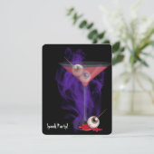 ハロウィーンアイボールマルティーニ紫色の煙の招待状 招待状 (スタンド正面)