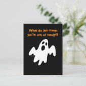 ハロウィーンアウトキャンディおもしろい幽霊 ポストカード (スタンド正面)