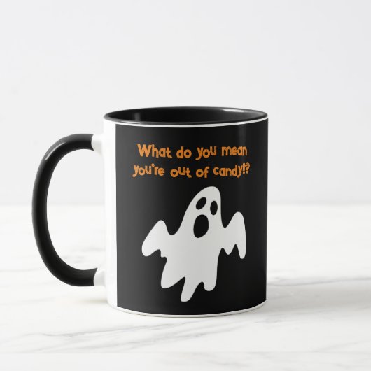 ハロウィーンアウトキャンディおもしろい幽霊 マグカップ (左)
