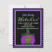 ハロウィーンアダルトウィッチパーティの招待状 招待状 (正面)