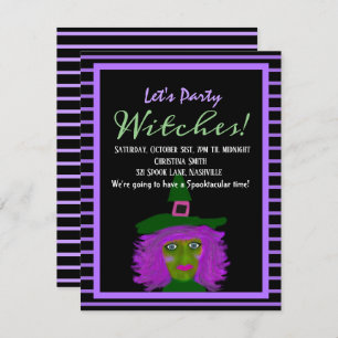 ハロウィーンアダルトウィッチパーティの招待状 招待状