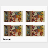 ハロウィーンアップルボビングカップルヴィンテージの喜び 長方形シール (シート)