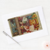 ハロウィーンアップルボビングカップルヴィンテージの喜び 長方形シール (封筒)