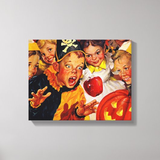 ハロウィーンアップルボビングプリント キャンバスプリント (正面)