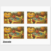 ハロウィーンアップルボビング 長方形シール (シート)