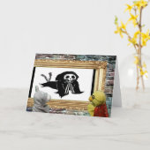 ハロウィーンアドベンチャー。グリーティングカード カード (黄色い花)