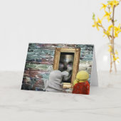 ハロウィーンアドベンチャー。グリーティングカード カード (黄色い花)