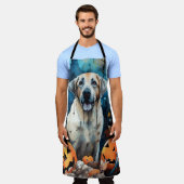 ハロウィーンアナトリアンシェパンプキンス怖い エプロン (着用した状態)