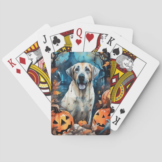 ハロウィーンアナトリアンシェパンプキンス怖い トランプ (裏面)