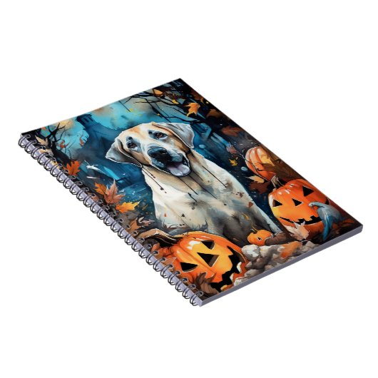 ハロウィーンアナトリアンシェパンプキンス怖い ノートブック (右側)