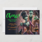 ハロウィーンアニバーサリルパーティー、フランケンシュタイン&ブライド 招待状 (正面)