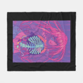 ハロウィーンアニメ不気味アニメガールワイフ怖い フリースブランケット (正面(横))