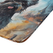 ハロウィーンアフェンピンシャーとカボチャ怖い カッティングボード (角)