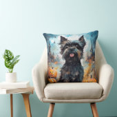 ハロウィーンアフェンピンシャーとカボチャ怖い クッション (椅子)