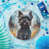 ハロウィーンアフェンピンシャーとカボチャ怖い ペーパープレート (パーティー)