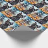 ハロウィーンアフェンピンシャーとカボチャ怖い ラッピングペーパー (角)