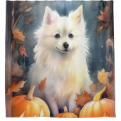 ハロウィーンアメリカンエスキモとカボチャ怖い シャワーカーテン (正面)