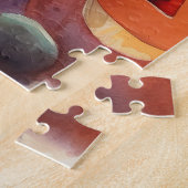 ハロウィーンアラスカンマラムートとカボチャ怖い ジグソーパズル (側面)