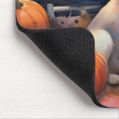 ハロウィーンアラスカンマラムートとカボチャ怖い マウスパッド (コーナー)