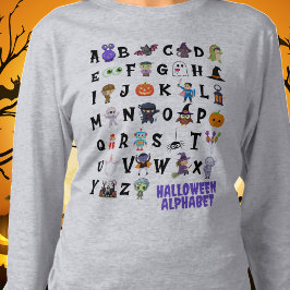 ハロウィーンアルファベット先生長袖Tシャツ Tシャツ