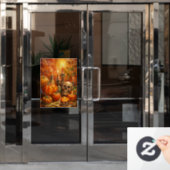 ハロウィーンアートウィンドウにしがみつく ウィンドウサイン (オフィスドア)