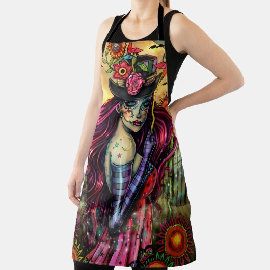 ハロウィーンアートシュガースカルバイモリーハリソン エプロン (インサイチュ)