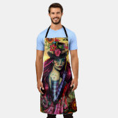 ハロウィーンアートシュガースカルバイモリーハリソン エプロン (着用した状態)