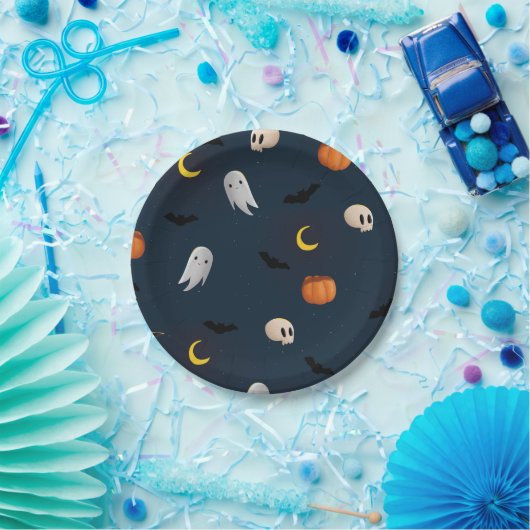 ハロウィーンアートハロウィーンスケルトンアートハッピーハロー ペーパープレート (パーティー)