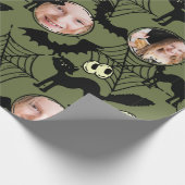 ハロウィーンアートパターンブラックキャット不気味写真 ラッピングペーパー (角)