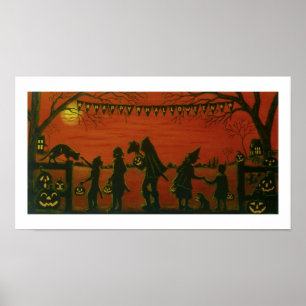 ハロウィーンアートポスター「ハッピーハローウィン」 ポスター