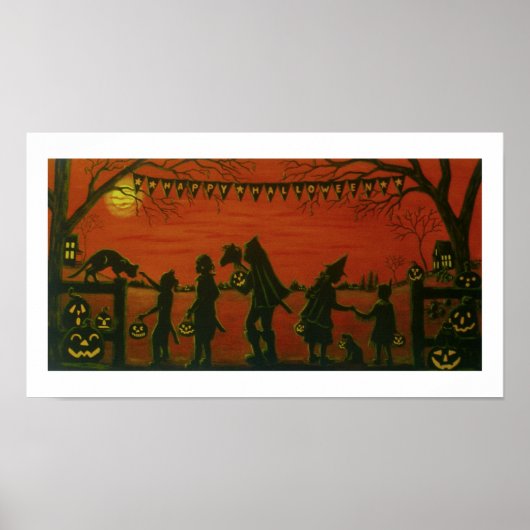 ハロウィーンアートポスター「ハッピーハローウィン」 ポスター (正面)