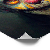 ハロウィーンアート。悲しくて怖いピエロ。AI作成 ポスター (角)