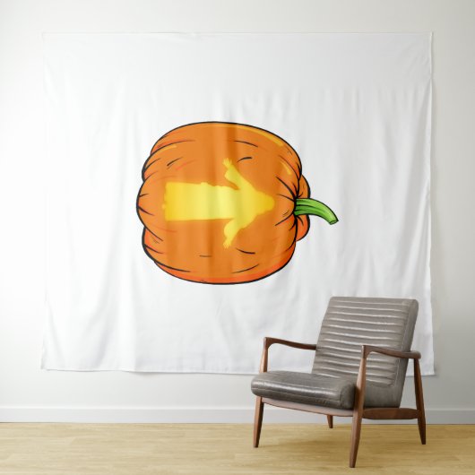 ハロウィーンイエスデザインとイエズスカンプキン タペストリー (インサイチュ(横))