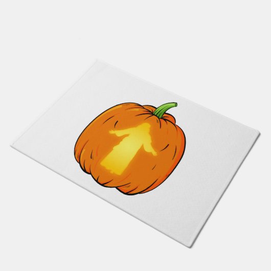 ハロウィーンイエスデザインとイエズスカンプキン ドアマット (アングル)