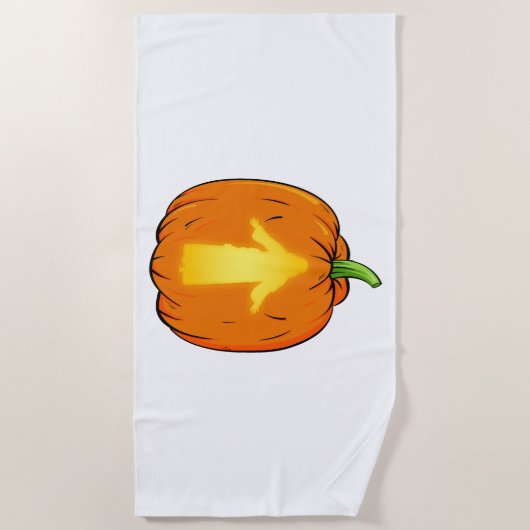 ハロウィーンイエスデザインとイエズスカンプキン ビーチタオル (正面)