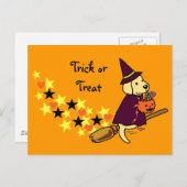 ハロウィーンイエローラブラドール漫画1 ポストカード (正面/裏面)