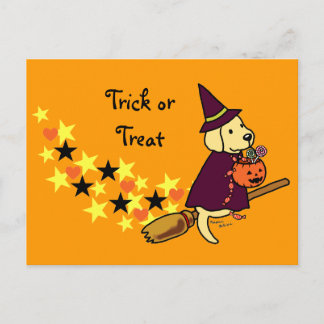 ハロウィーンイエローラブラドール漫画1 ポストカード
