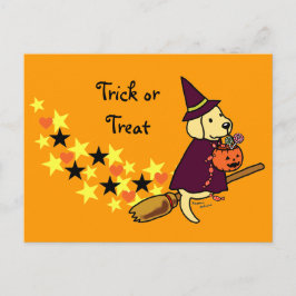 ハロウィーンイエローラブラドール漫画1 ポストカード
