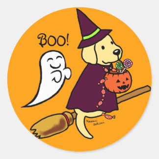 ハロウィーンイエローラブラドール漫画1 ラウンドシール