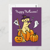 ハロウィーンイエローラブラドール漫画2 ポストカード (正面/裏面)