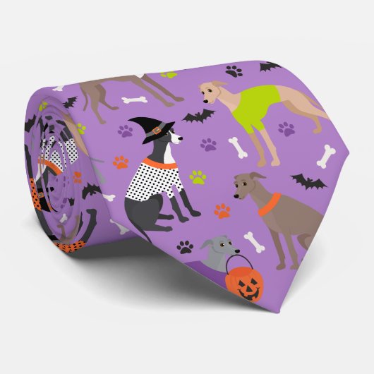 ハロウィーンイタリアングレイハウンド ネクタイ (ロール)
