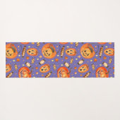 ハロウィーンイラストレーションとカボチャとスイーツこうもり ヨガマット (裏面(横))