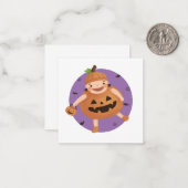 ハロウィーンイラストレーション：カボチャの女の子 ノートカード (正面/裏面インサイチュ)